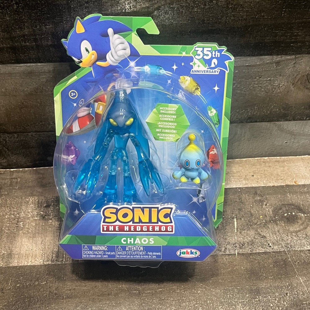 Sonic the Hedgehog Chaos 4 Inch Action Figure with Chao Jakks Pacific 35th Anniv